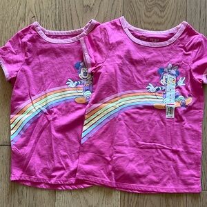 Disney Minnie Mouse Little Girls’ Pink Short Sleeve Shirts (Size: 8)